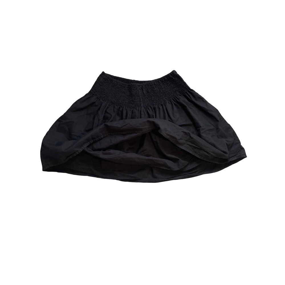 Mossimo Supply Co Black Smocked Waist Cotton Mini Skirt Cargo Pockets Small - Picture 3 of 5